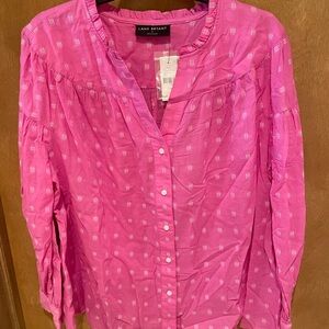 Lane Bryant Vibrant Pink Blouse Size 14 NWT
